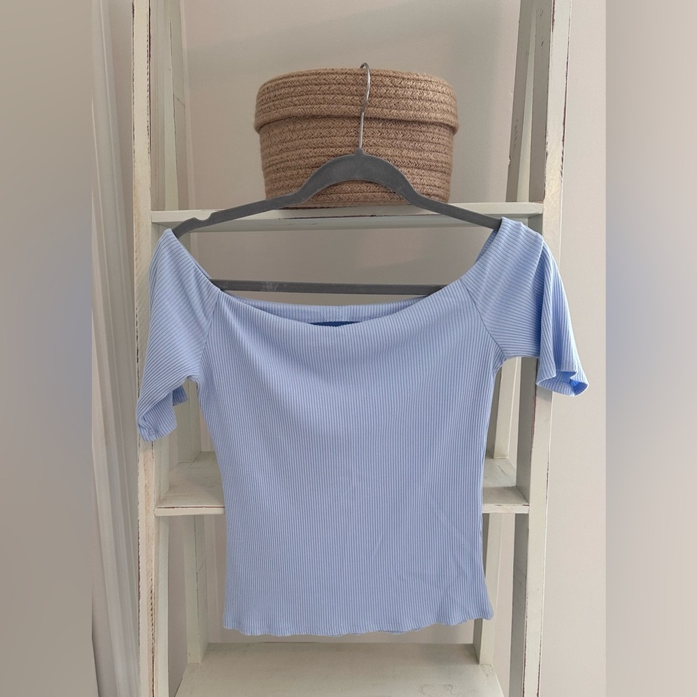 H&M Powder Blue Women's Ribbed Top size S